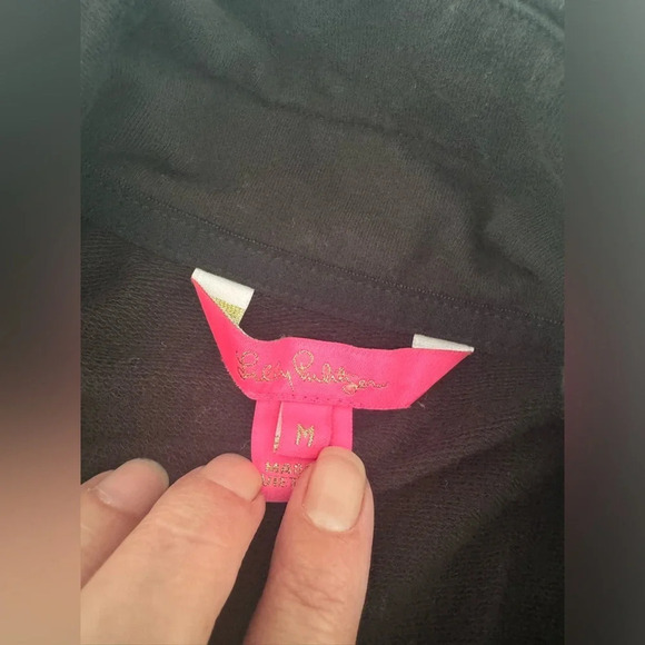 Lilly Pulitzer Skipper Popover Dress Lace Long Sleeves Onyx Size Medium Half Zip - Picture 11 of 12